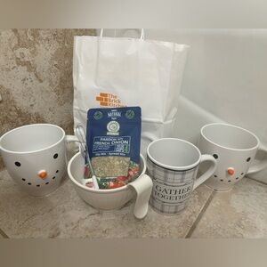 Brick Kitchen Soup set and holiday mugs